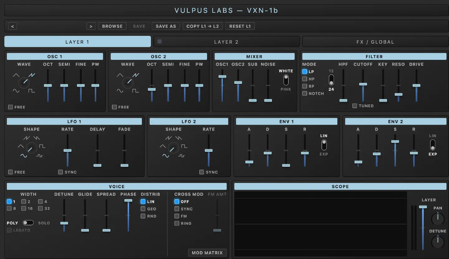 VXN1b — faceplate